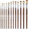 12PCS Artist Paint Brush Set, Craft Paint Brushes for Acrylic Painting, Oil, Watercolor, Gouache, Tempera, Face, Body, Fabric, Model, Art Supplies Paintbrushes for Artists Beginners (Wood)